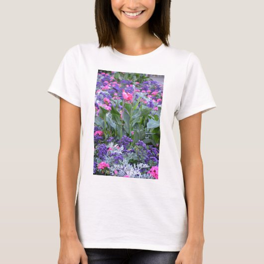 Roze kali in de lentestuin t-shirt (Voorkant)