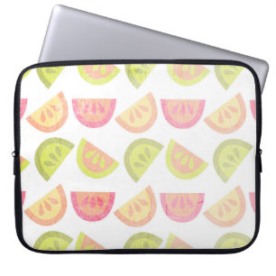 Roze, kalkgroen, Oranje, geel, tropisch Citrus Laptop Sleeve