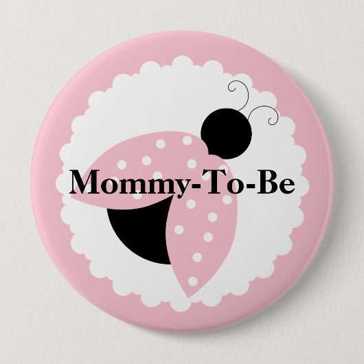 Roze kalkoen mama om Button van Baby shower te zij (Voorkant)