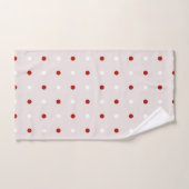 Roze, kalkoenrode en witte stippen bad handdoek (Handdoek)