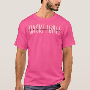 Roze kalligrafie basketbal t-shirt