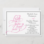 Roze kalligrafie Christelijke huwelijksuitnodiging Kaart (Voorkant)