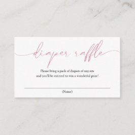 Roze kalligrafie, luidere Raffle-behuizingskaart Informatiekaartje