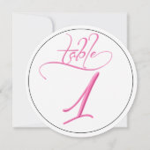 Roze kalligrafie rond tabel nummer 1 Kaart (Achterkant)