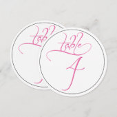 Roze kalligrafie rondetafelnummer 4 Kaart (Voorkant / Achterkant)