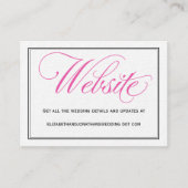 Roze kalligrafie-script bruiloft Website Kaart (Voorkant)