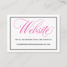 Roze kalligrafie-script bruiloft Website Kaart