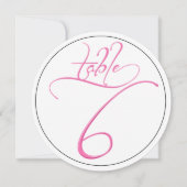 Roze kalligrafiescript Ronde Lijst Nummer 6 Kaart (Voorkant)