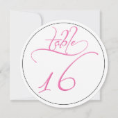 Roze kalligrafiescript Ronde Tafelnummer 16 Kaart (Voorkant)