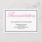 Roze kalligrafiescript Wedding Accommodatie Informatiekaartje (Voorkant)