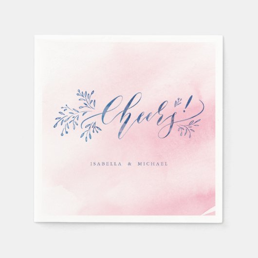 Roze kalligrafietoestellen voor de marinewieg servet (Voorkant)