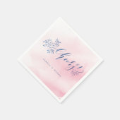 Roze kalligrafietoestellen voor de marinewieg servet (Hoek)