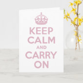 Roze kalm bewaren en doorgaan kaart (Gele Bloem)