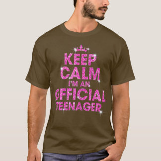 Roze kalm houden Een officiële nager 13e verjaarda T-shirt