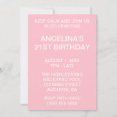 Roze kalm houden en Partij op zondag Kaart (Achterkant)