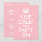 Roze kalm houden en Partij op zondag Kaart (Voorkant / Achterkant)