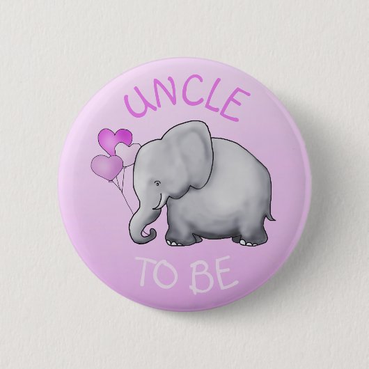Roze kalme olifant Baby shower Ronde Button 5,7 Cm (Voorkant)