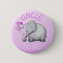 Roze kalme olifant Baby shower Ronde Button 5,7 Cm