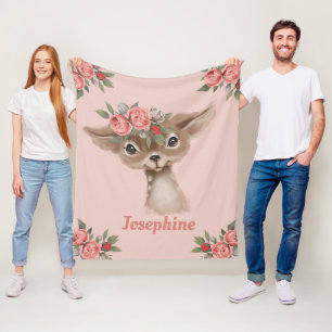 roze kalveren fleece deken