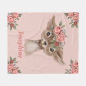  roze kalveren fleece deken (Voorkant (Horizontaal))