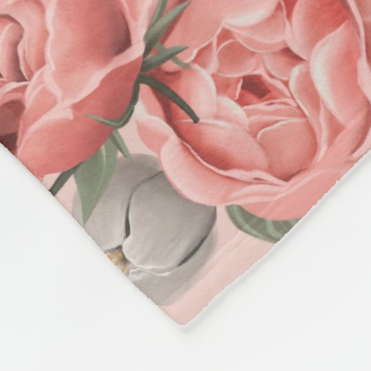  roze kalveren fleece deken (Hoek)