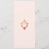 Roze Kam Roze Goud Vintage Trouw Monogram Menu (Achterkant)