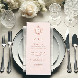 Roze Kam Roze Goud Vintage Trouw Monogram Menu