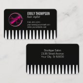 Roze kam schaar | Kapsalon Visitekaartje (Voorkant / Achterkant)