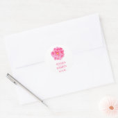 Roze kamellia bloemtrouwsticker ronde sticker (Envelop)