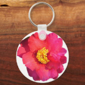 roze kamellia sleutelhanger (Voorkant)