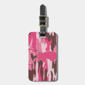 Roze kamhertenkop bagagelabel (Voorkant verticaal)