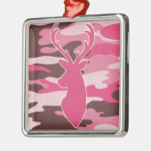 Roze kamhertenkop metalen ornament (Links)