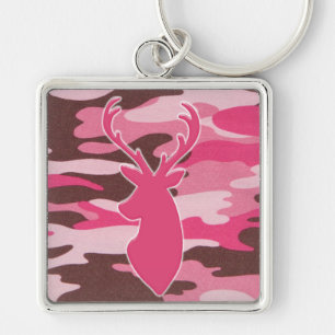 Roze kamhertenkop sleutelhanger