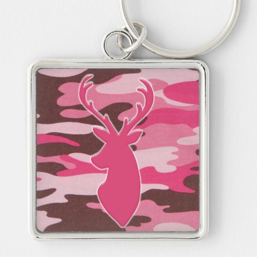 Roze kamhertenkop sleutelhanger (Voorkant)