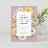 Roze kamille bruids douche uitnodiging (Staand voorkant)