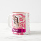Roze kamo tweekleurige koffiemok (Voorkant links)