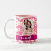 Roze kamo tweekleurige koffiemok (Links)