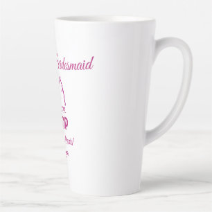 Roze kamp bruidsmeisje voeg naam datum jaar vrijge latte mok
