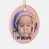 Roze kandle 1st Birthday Keepomwille Ornament (Rechts)