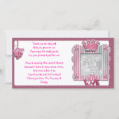 Roze kandystripe lijst Hartelijk dank voor uw baby Bedankkaart (Voorkant)