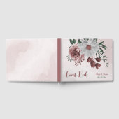 roze kaneel roos wit bloemetje geometrische bruilo gastenboek (Volledig)