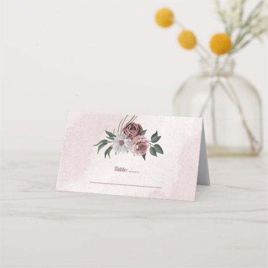 roze kaneel roos witte flora plaatskaartje (Voorkant)