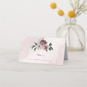 roze kaneel roos witte flora plaatskaartje