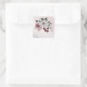 roze kaneel roos witte flora vierkante sticker (Tas)