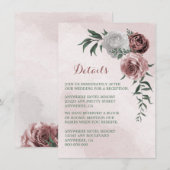 roze kaneel roos witte florale details informatiekaartje (Voorkant / Achterkant)