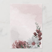 roze kaneel roos witte florale details informatiekaartje (Achterkant)