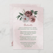 roze kaneel roos witte florale details informatiekaartje (Voorkant / Achterkant)