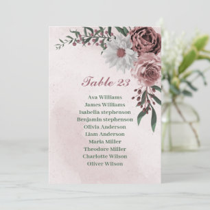 Roze kaneel roos witte zitkaart kaart