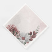 roze kaneelroos witte bloemige trouw  servet (Hoek)