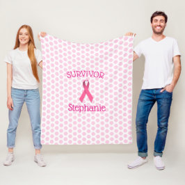 Roze Kanker Overlevende Lint Fleece Deken